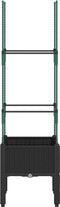 vidaXL - Plantenbak - met - latwerk - 40x40x142,5 - cm - polypropeen - zwart