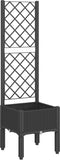 vidaXL - Plantenbak - met - latwerk - 40x40x142 - cm - polypropeen - zwart