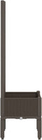 vidaXL - Plantenbak - met - latwerk - 40x40x142 - cm - polypropeen - bruin
