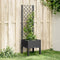 vidaXL - Plantenbak - met - latwerk - 40x40x142 - cm - polypropeen - zwart