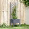 vidaXL - Plantenbak - met - latwerk - 40x40x142 - cm - polypropeen - grijs