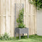 vidaXL - Plantenbak - met - latwerk - 40x40x142 - cm - polypropeen - lichtgrijs