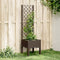 vidaXL - Plantenbak - met - latwerk - 40x40x142 - cm - polypropeen - bruin