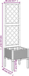 vidaXL - Plantenbak - met - latwerk - 40x40x142 - cm - polypropeen - grijs