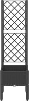 vidaXL - Plantenbak - met - latwerk - 40x40x142 - cm - polypropeen - zwart