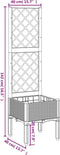 vidaXL - Plantenbak - met - latwerk - 40x40x142 - cm - polypropeen - bruin