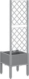 vidaXL - Plantenbak - met - latwerk - 40x40x142 - cm - polypropeen - lichtgrijs