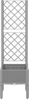vidaXL - Plantenbak - met - latwerk - 40x40x142 - cm - polypropeen - lichtgrijs