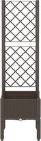 vidaXL - Plantenbak - met - latwerk - 40x40x142 - cm - polypropeen - bruin