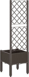 vidaXL - Plantenbak - met - latwerk - 40x40x142 - cm - polypropeen - bruin