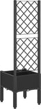 vidaXL - Plantenbak - met - latwerk - 40x40x142 - cm - polypropeen - zwart