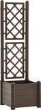 vidaXL - Plantenbak - met - latwerk - 43x43x142 - cm - PP - mokka
