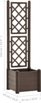 vidaXL - Plantenbak - met - latwerk - 43x43x142 - cm - PP - mokka