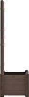 vidaXL - Plantenbak - met - latwerk - 43x43x142 - cm - PP - mokka