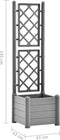 vidaXL - Plantenbak - met - latwerk - 43x43x142 - cm - PP - steengrijs