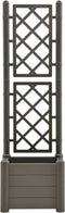 vidaXL - Plantenbak - met - latwerk - 43x43x142 - cm - PP - antracietkleurig
