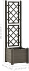 vidaXL - Plantenbak - met - latwerk - 43x43x142 - cm - PP - antracietkleurig