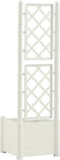 vidaXL - Plantenbak - met - latwerk - 43x43x142 - cm - PP - wit
