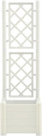 vidaXL - Plantenbak - met - latwerk - 43x43x142 - cm - PP - wit