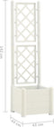 vidaXL - Plantenbak - met - latwerk - 43x43x142 - cm - PP - wit