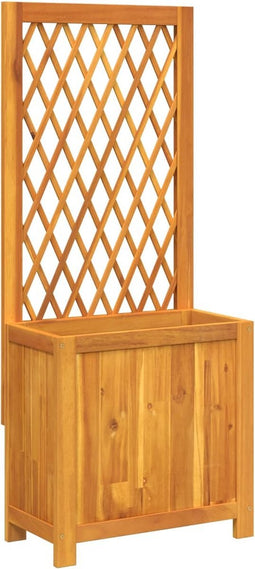 vidaXL - Plantenbak - met - latwerk - 55x29,5x132 - cm - massief - acaciahout
