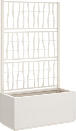 vidaXL - Plantenbak - met - latwerk - 80x36x140 - cm - polypropeen - wit