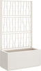 vidaXL - Plantenbak - met - latwerk - 80x36x140 - cm - polypropeen - wit