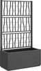 vidaXL - Plantenbak - met - latwerk - 80x36x140 - cm - polypropeen - donkergrijs