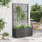 vidaXL - Plantenbak - met - latwerk - 80x36x140 - cm - polypropeen - donkergrijs