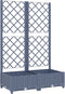 vidaXL - Plantenbak - met - latwerk - 80x40x121,5 - cm - polypropeen - donkergrijs