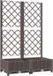 vidaXL - Plantenbak - met - latwerk - 80x40x121,5 - cm - polypropeen - bruin