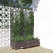 vidaXL - Plantenbak - met - latwerk - 80x40x121,5 - cm - polypropeen - bruin