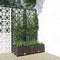 vidaXL - Plantenbak - met - latwerk - 80x40x121,5 - cm - polypropeen - zwart
