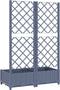 vidaXL - Plantenbak - met - latwerk - 80x40x121,5 - cm - polypropeen - donkergrijs