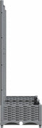 vidaXL - Plantenbak - met - latwerk - 80x40x121,5 - cm - polypropeen - lichtgrijs