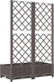 vidaXL - Plantenbak - met - latwerk - 80x40x121,5 - cm - polypropeen - bruin