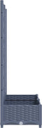 vidaXL - Plantenbak - met - latwerk - 80x40x121,5 - cm - polypropeen - donkergrijs