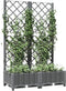 vidaXL - Plantenbak - met - latwerk - 80x40x121,5 - cm - polypropeen - lichtgrijs
