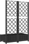 vidaXL - Plantenbak - met - latwerk - 80x40x121,5 - cm - polypropeen - zwart