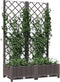 vidaXL - Plantenbak - met - latwerk - 80x40x121,5 - cm - polypropeen - bruin