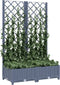 vidaXL - Plantenbak - met - latwerk - 80x40x121,5 - cm - polypropeen - donkergrijs
