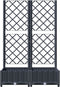 vidaXL - Plantenbak - met - latwerk - 80x40x121,5 - cm - polypropeen - donkergrijs