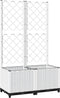 vidaXL - Plantenbak - met - latwerk - 80x40x136 - cm - polypropeen - wit