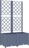 vidaXL - Plantenbak - met - latwerk - 80x40x136 - cm - polypropeen - donkergrijs