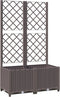 vidaXL - Plantenbak - met - latwerk - 80x40x136 - cm - polypropeen - bruin