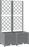 vidaXL - Plantenbak - met - latwerk - 80x40x136 - cm - polypropeen - lichtgrijs
