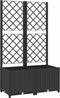 vidaXL - Plantenbak - met - latwerk - 80x40x136 - cm - polypropeen - zwart