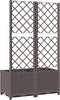 vidaXL - Plantenbak - met - latwerk - 80x40x136 - cm - polypropeen - bruin