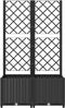 vidaXL - Plantenbak - met - latwerk - 80x40x136 - cm - polypropeen - zwart