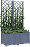 vidaXL - Plantenbak - met - latwerk - 80x40x136 - cm - polypropeen - donkergrijs